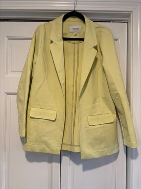 LIVERPOOL Pale Yellow Open-Front Blazer Jacket